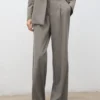 Pantalon droit en laine mélangée Pantalon droit en laine mélangée