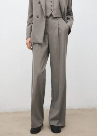 Pantalon droit en laine mélangée