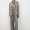 Pantalon droit en laine mélangée Pantalon droit en laine mélangée