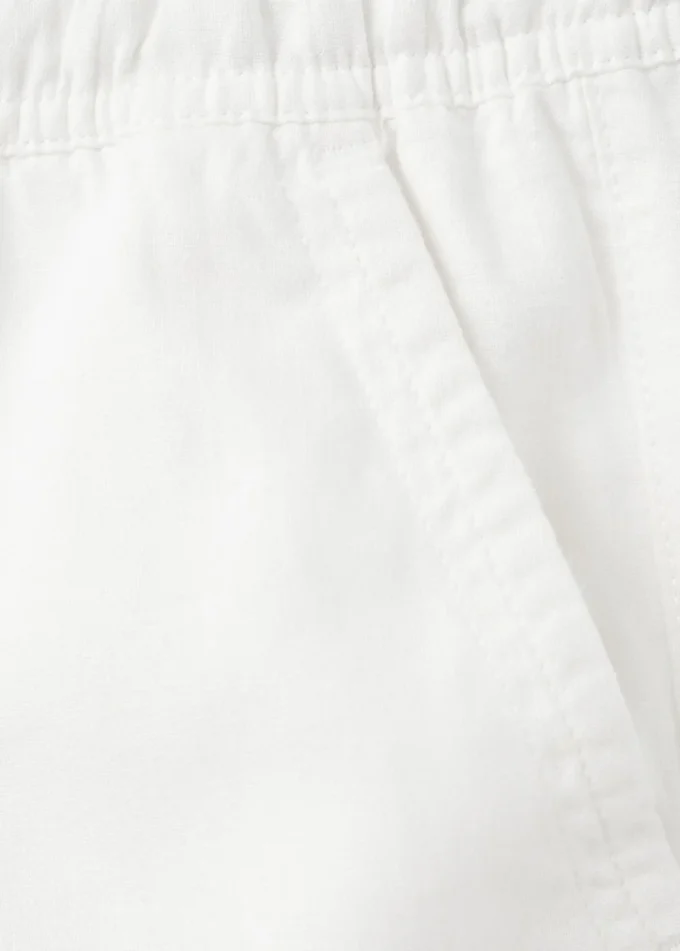 Pantalon droit en lin mélangé Pantalon droit en lin mélangé
