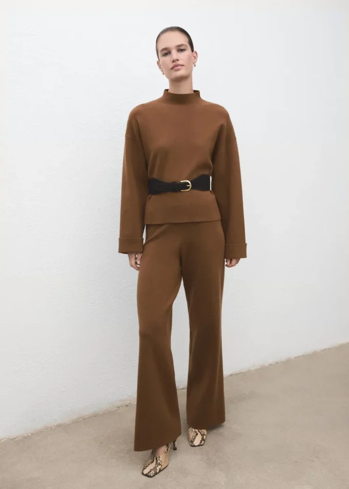 Pantalon droit en maille Pantalon droit en maille