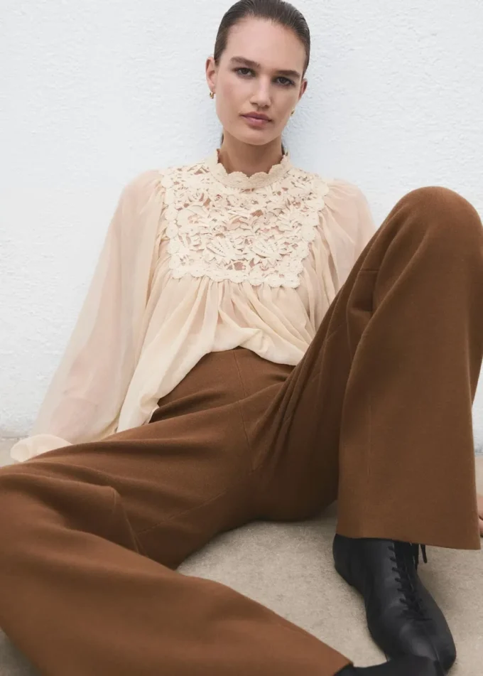 Pantalon droit en maille Pantalon droit en maille
