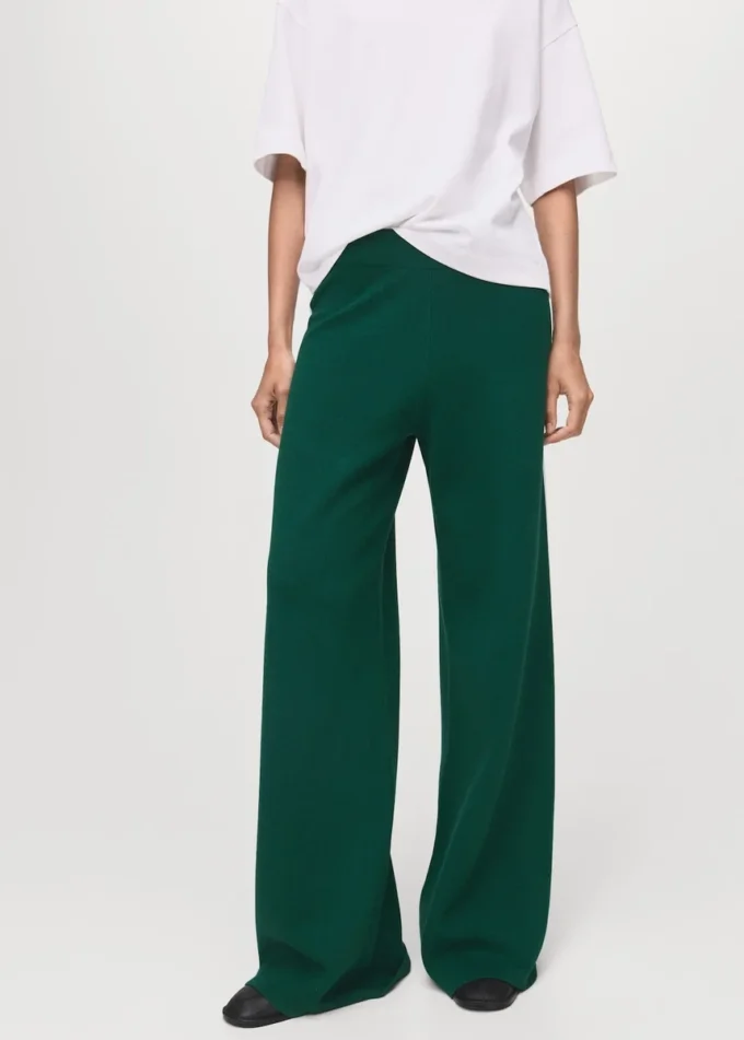Pantalon droit en maille fine Pantalon droit en maille fine