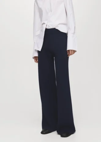 Pantalon droit en maille fine