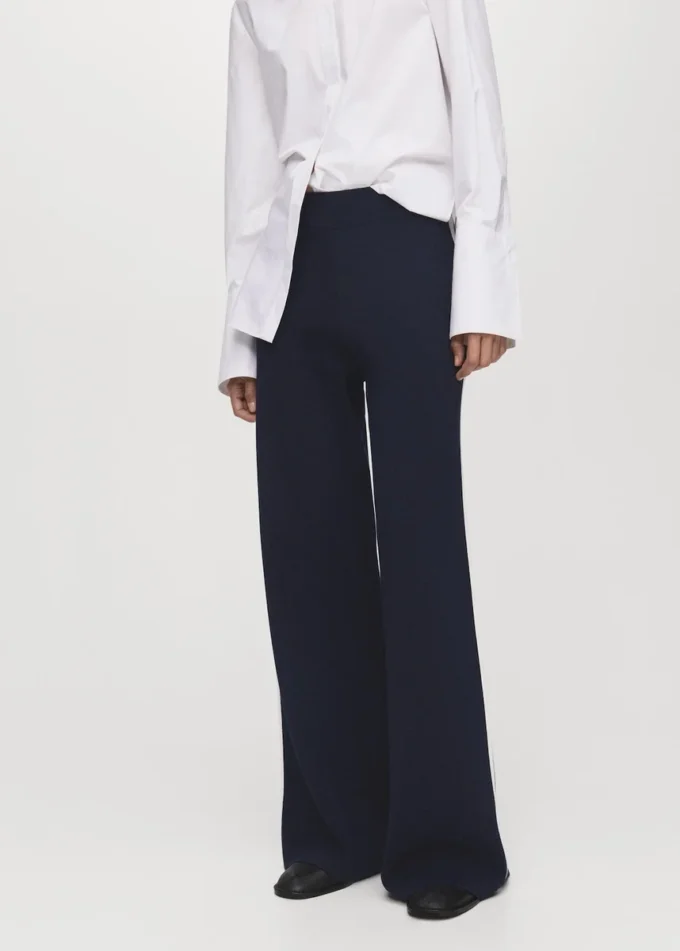 Pantalon droit en maille fine Pantalon droit en maille fine