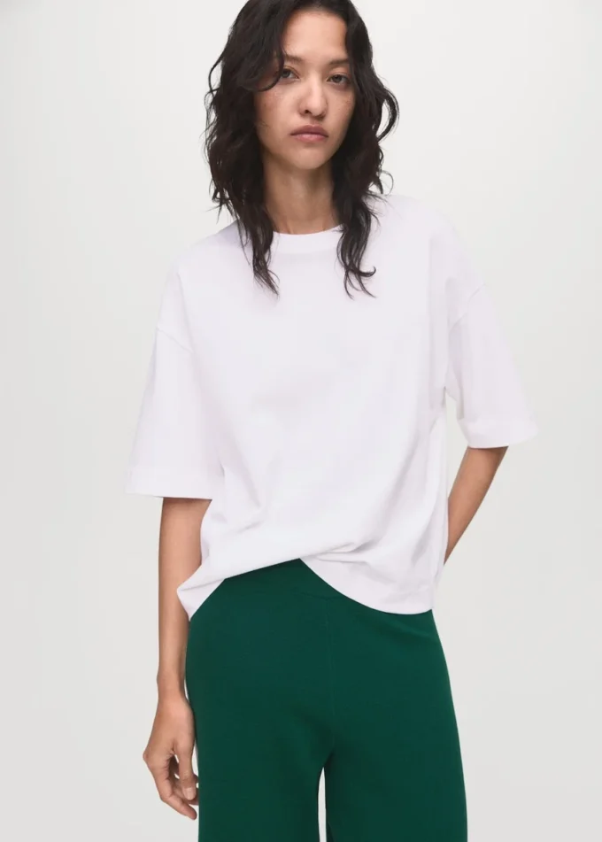 Pantalon droit en maille fine Pantalon droit en maille fine