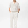 Pantalon droit en mélange de lin et de lyocell Pantalon droit en mélange de lin et de lyocell