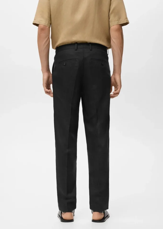 Pantalon droit en mélange de lin et de lyocell Pantalon droit en mélange de lin et de lyocell