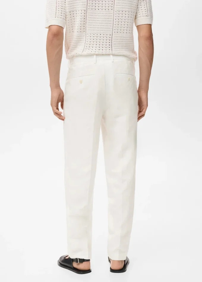Pantalon droit en mélange de lin et de lyocell Pantalon droit en mélange de lin et de lyocell