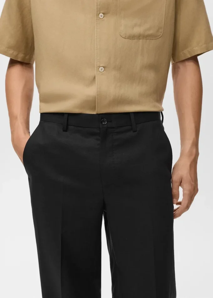 Pantalon droit en mélange de lin et de lyocell Pantalon droit en mélange de lin et de lyocell
