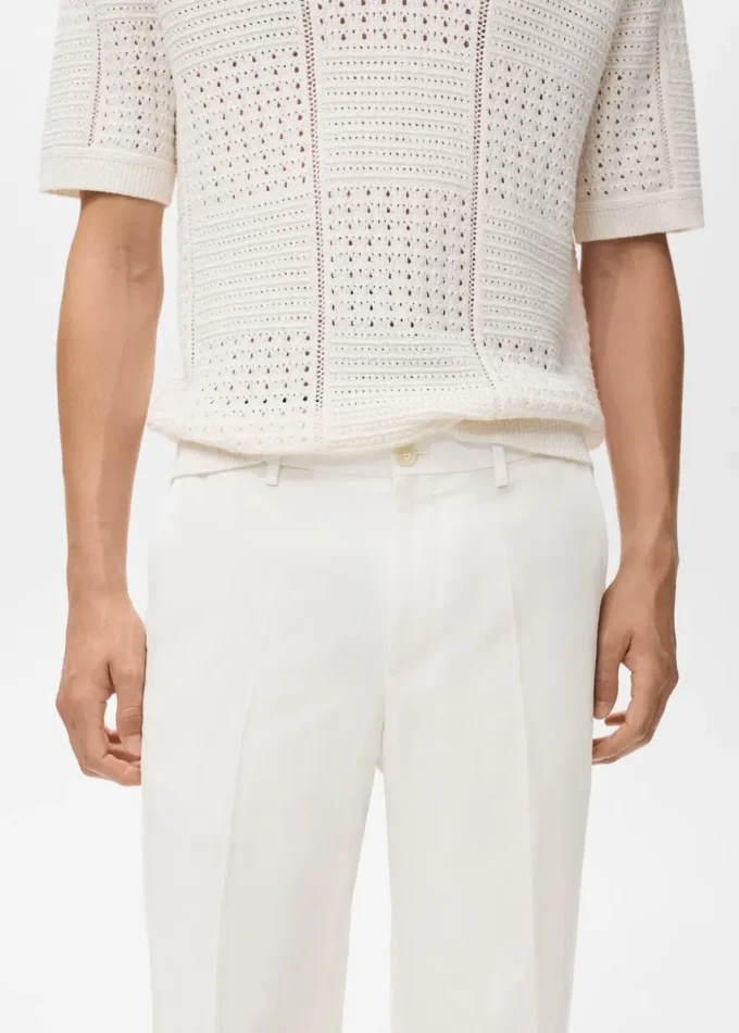 Pantalon droit en mélange de lin et de lyocell Pantalon droit en mélange de lin et de lyocell