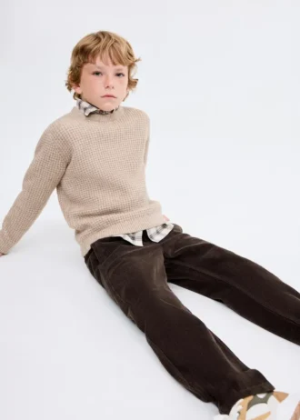 Pantalon droit en velours côtelé