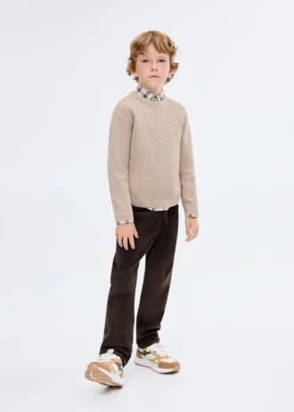 Pantalon droit en velours côtelé