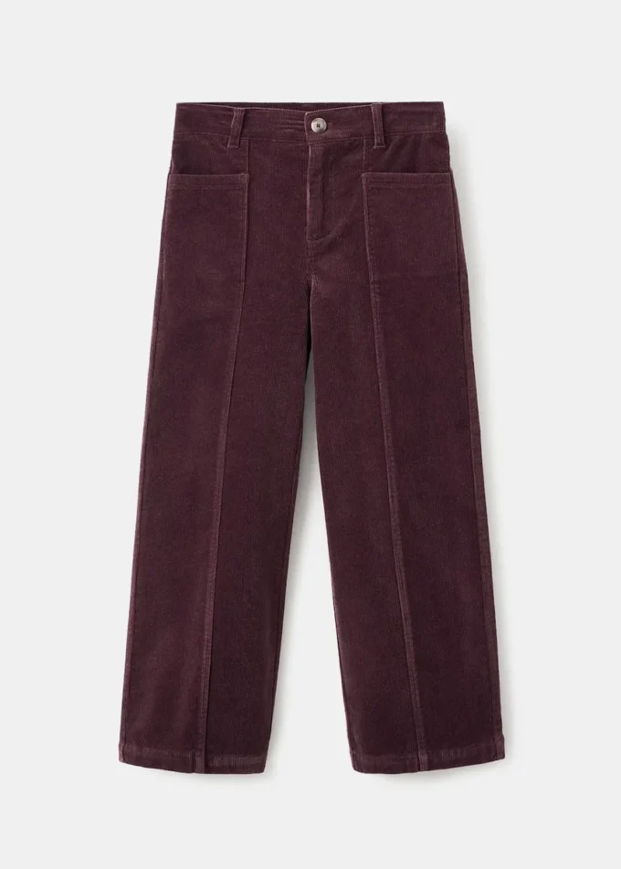 Pantalon droit en velours côtelé