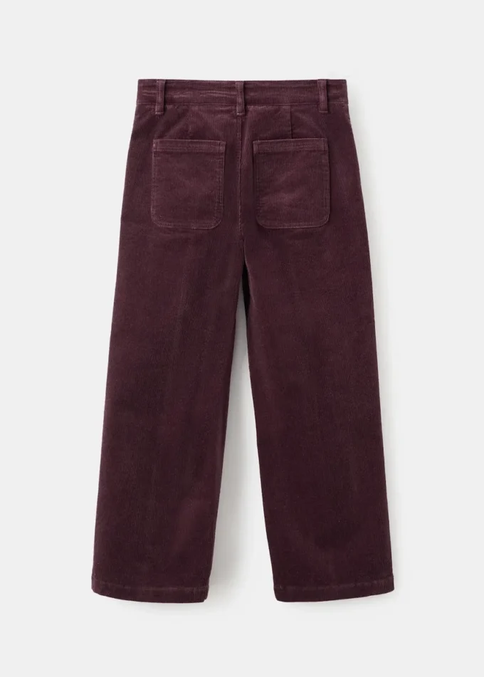 Pantalon droit en velours côtelé