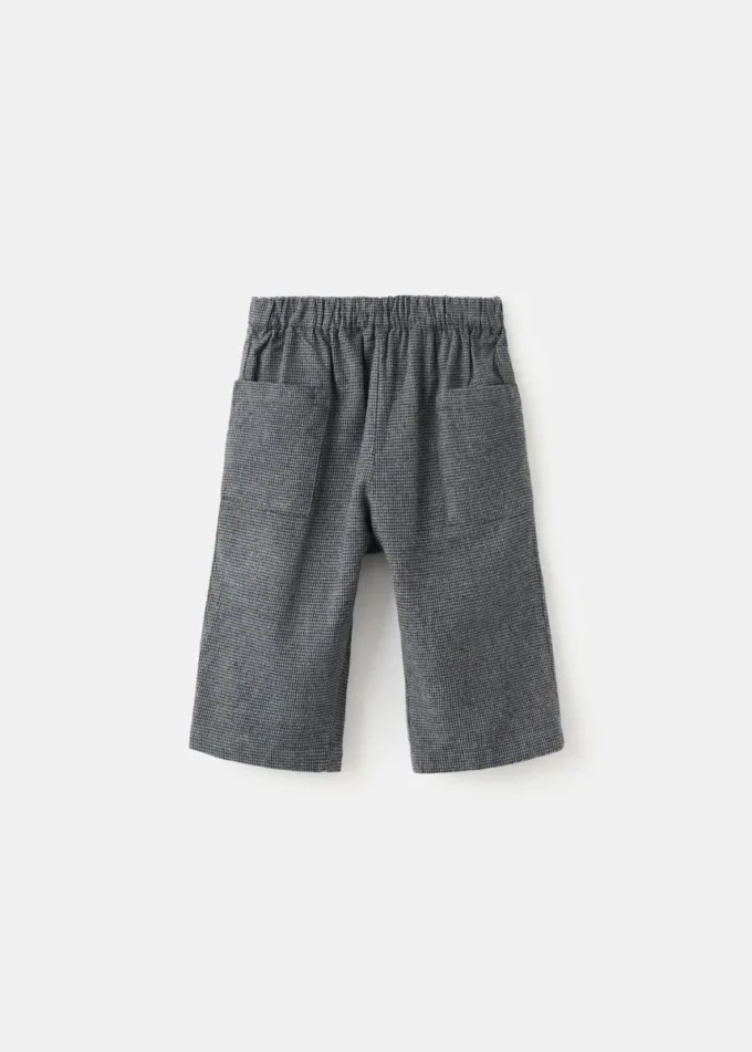 Pantalon droit à motif pied-de-poule Pantalon droit à motif pied-de-poule
