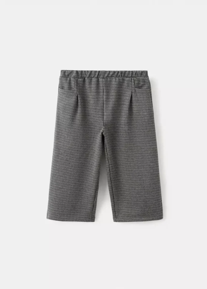 Pantalon droit à motif pied-de-poule Pantalon droit à motif pied-de-poule