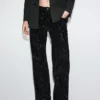 Pantalon droit à paillettes