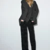 Pantalon droit à paillettes