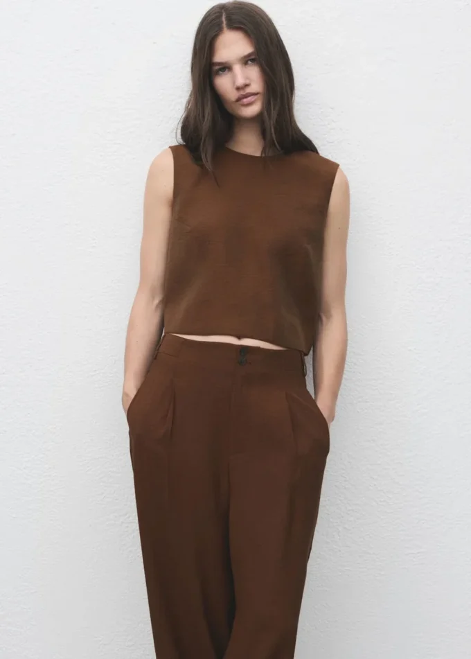 Pantalon droit à pinces Pantalon droit à pinces