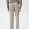 Pantalon droit à pinces en coton et lyocell