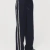 Pantalon droit à rayures contrastées