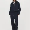 Pantalon droit à rayures contrastées