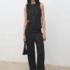 Pantalon droit à taille élastique Pantalon droit à taille élastique