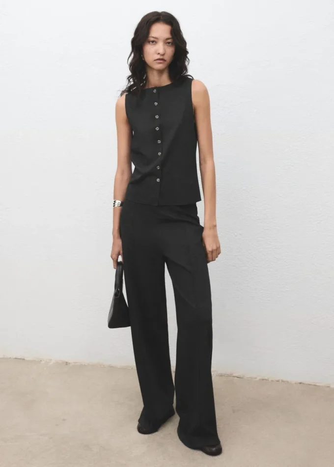 Pantalon droit à taille élastique Pantalon droit à taille élastique