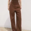 Pantalon droit taille mi-haute Pantalon droit taille mi-haute