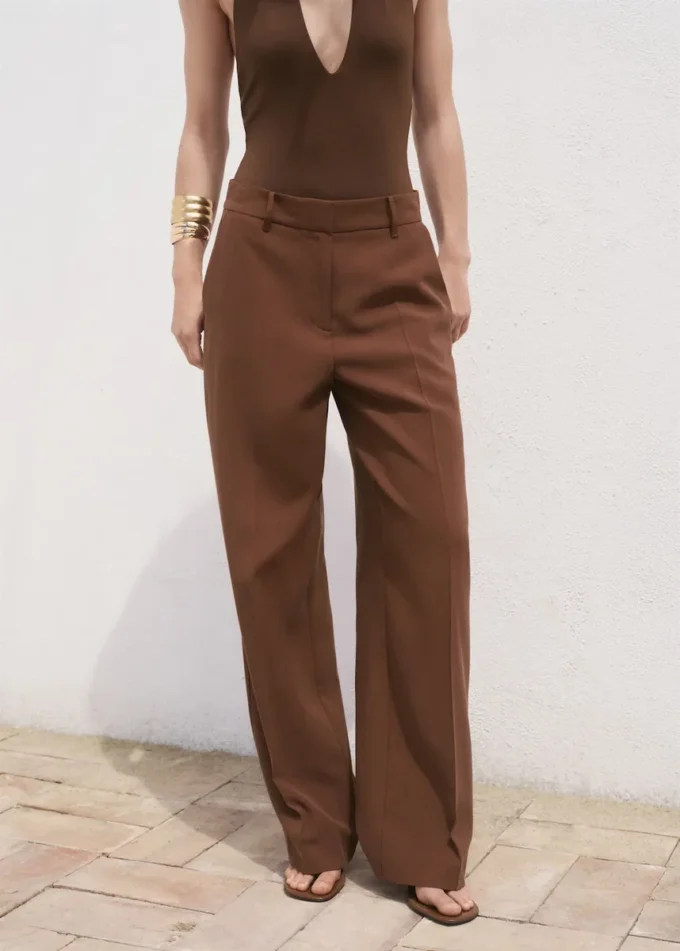 Pantalon droit taille mi-haute Pantalon droit taille mi-haute