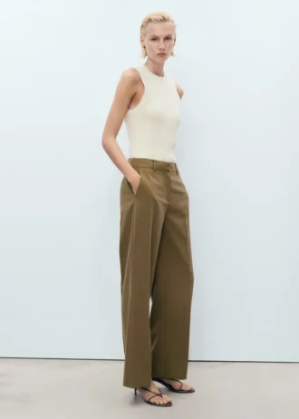 Pantalon droit taille mi-haute