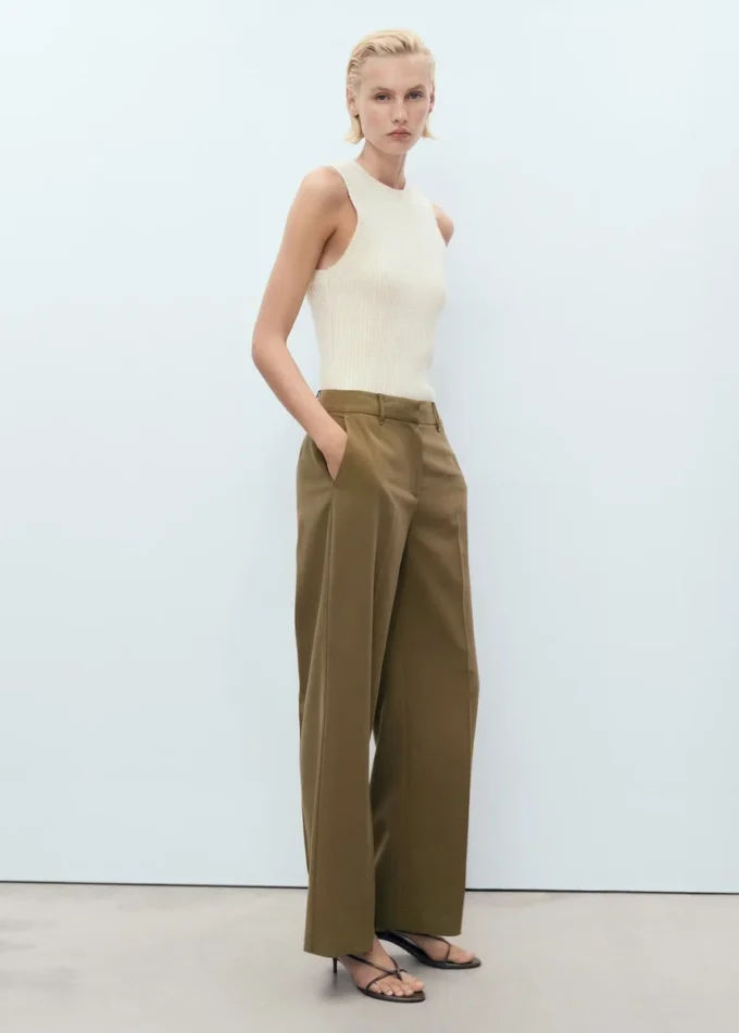 Pantalon droit taille mi-haute Pantalon droit taille mi-haute