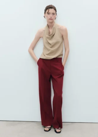 Pantalon droit taille mi-haute