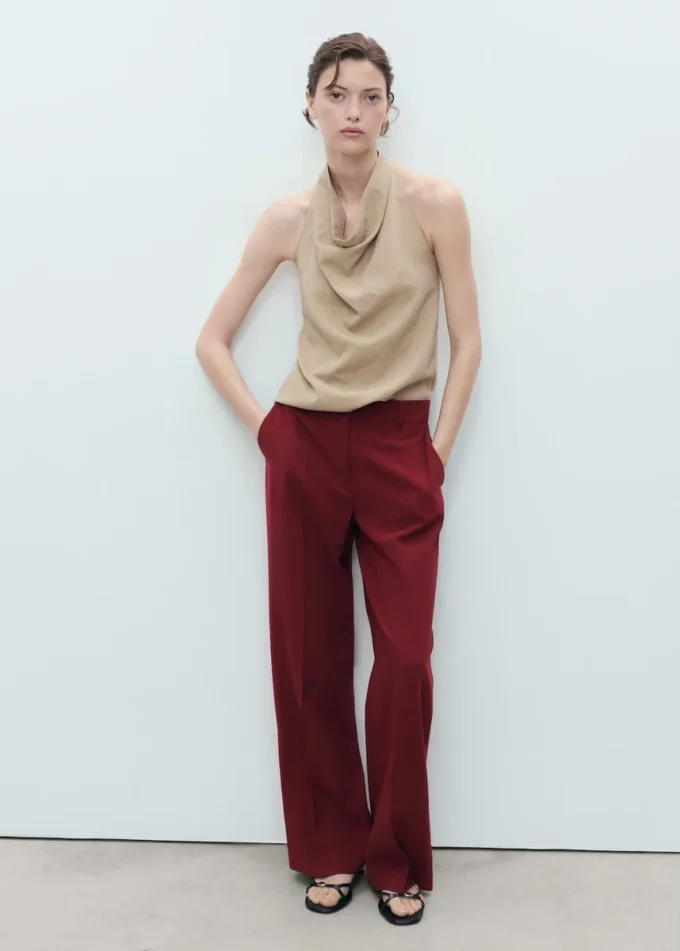 Pantalon droit taille mi-haute Pantalon droit taille mi-haute