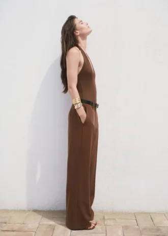 Pantalon droit taille mi-haute