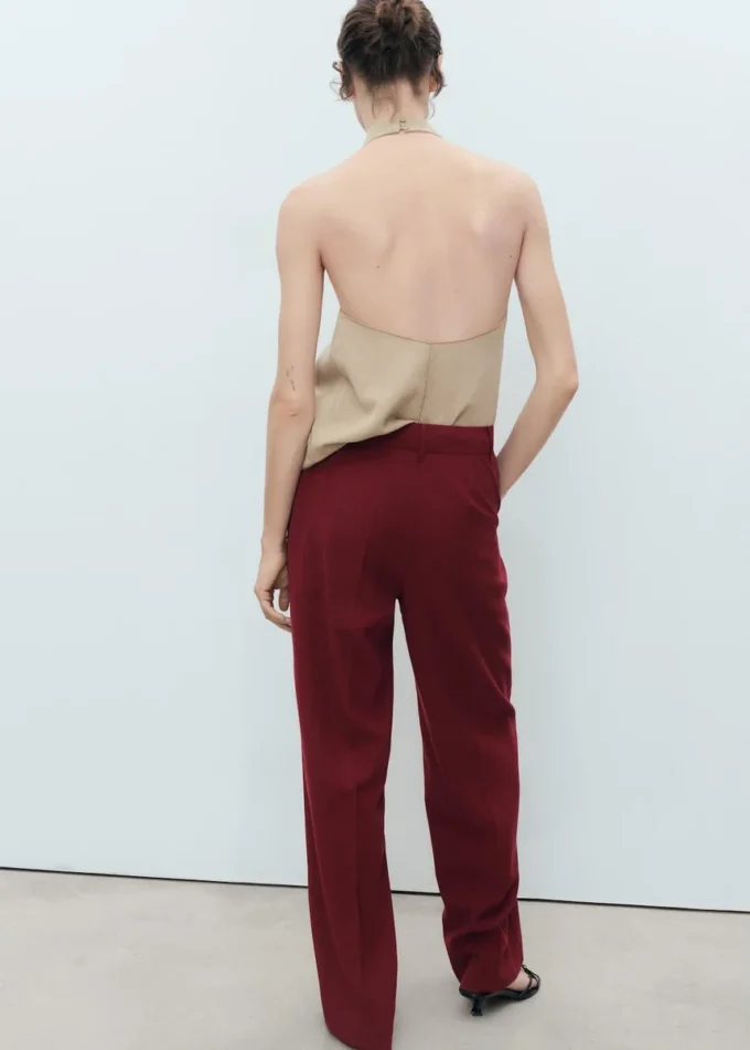 Pantalon droit taille mi-haute Pantalon droit taille mi-haute