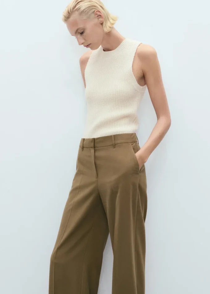 Pantalon droit taille mi-haute Pantalon droit taille mi-haute