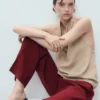 Pantalon droit taille mi-haute Pantalon droit taille mi-haute