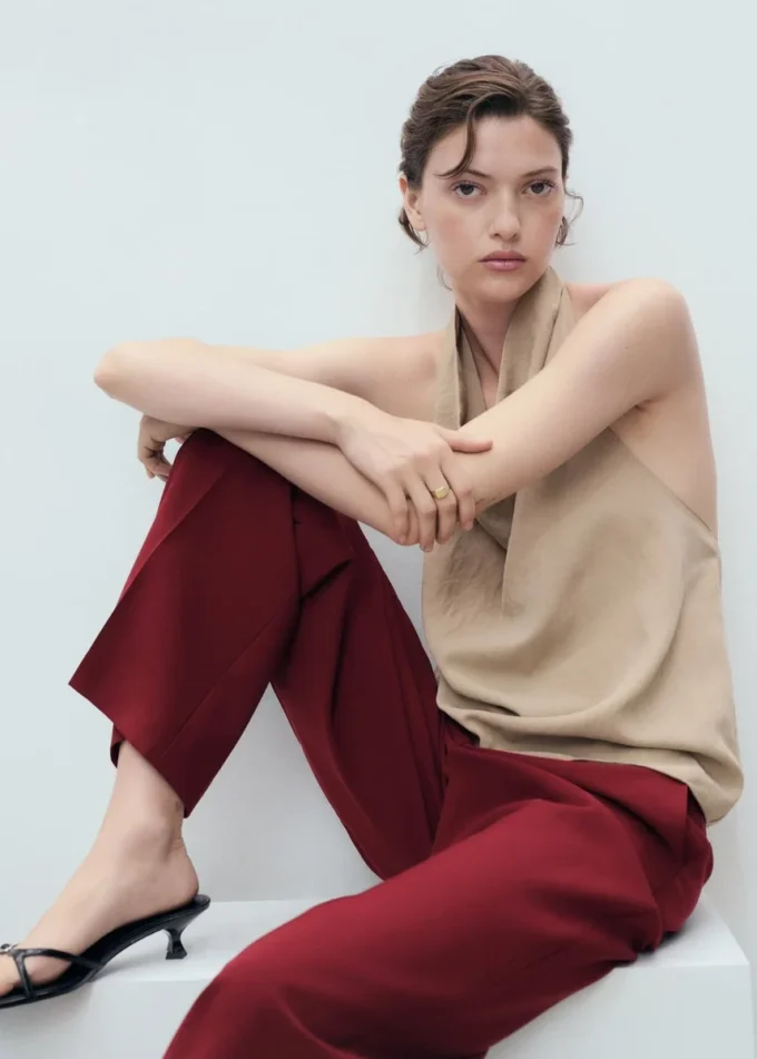Pantalon droit taille mi-haute Pantalon droit taille mi-haute