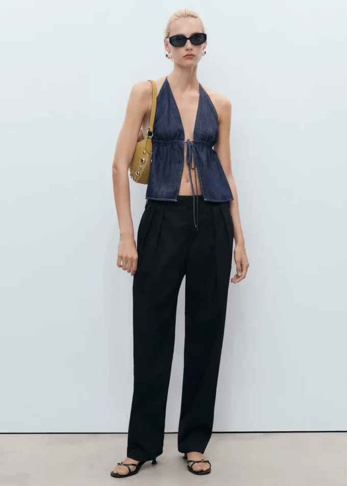Pantalon en coton à boutons Pantalon en coton à boutons