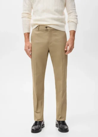 Pantalon en coton à coupe régulière