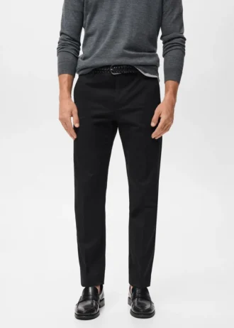 Pantalon en coton à coupe régulière