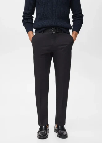 Pantalon en coton à coupe régulière
