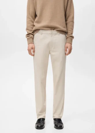 Pantalon en coton à coupe régulière