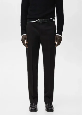 Pantalon en coton à coupe régulière Pantalon en coton à coupe régulière