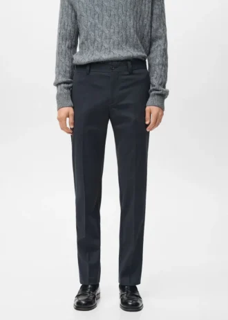 Pantalon en coton à coupe régulière Pantalon en coton à coupe régulière