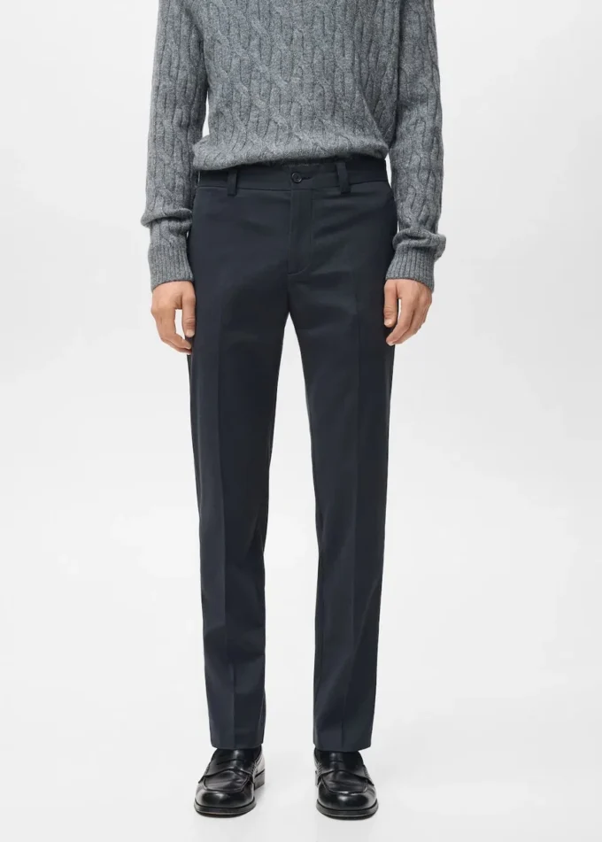 Pantalon en coton à coupe régulière
