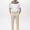 Pantalon en coton à coupe régulière Pantalon en coton à coupe régulière