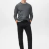 Pantalon en coton à coupe régulière Pantalon en coton à coupe régulière